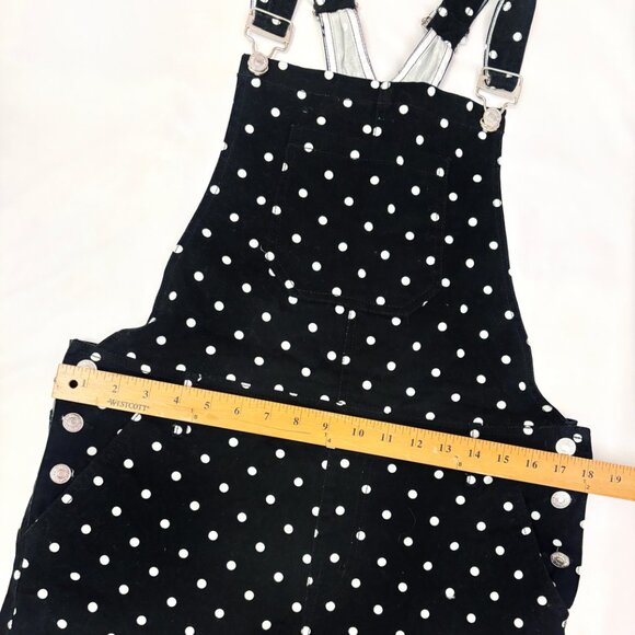 Forever 21 black and white polka dot overall shorts size US 30 - Picture 2 of 4
